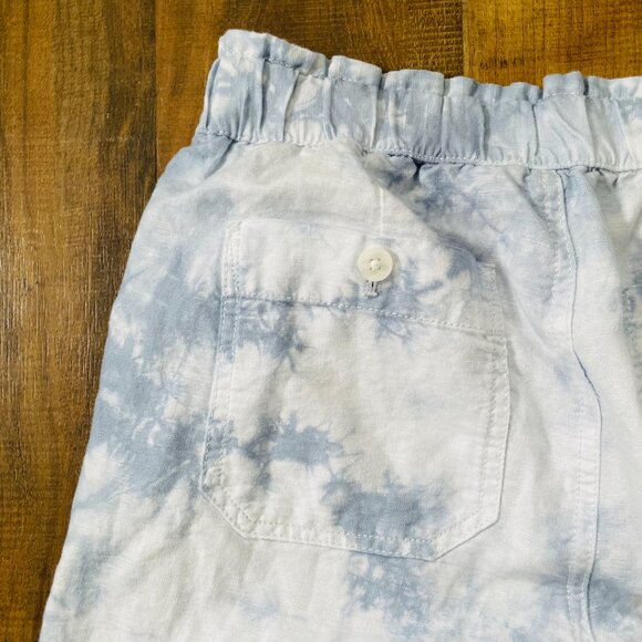 GAP Tie-Dye Khakis Pants Women’s Size 4 | Blue White Elastic Waist Linen Blend J - Picture 8 of 8